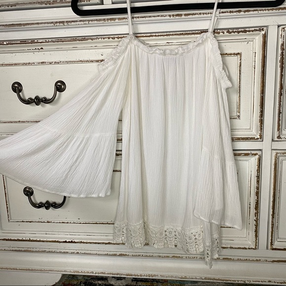 SOLD - Crave Fame Off The Shoulder White Long Sleeve - Picture 2 of 5